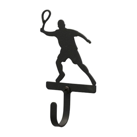Village Wrought Iron Village Wrought Iron WH-191-S Tennis Player Wall Hook Small - Black WH-191-S